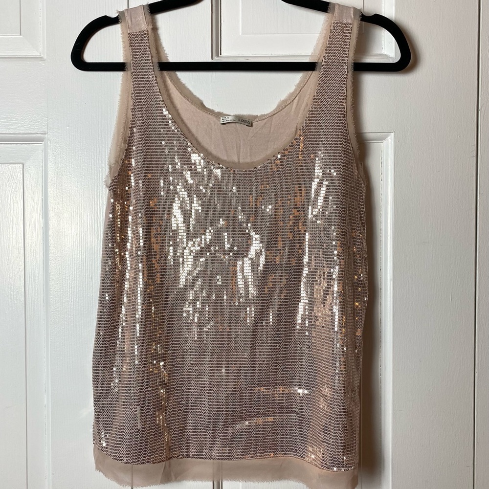 Zara Sequin Tank Top Size S